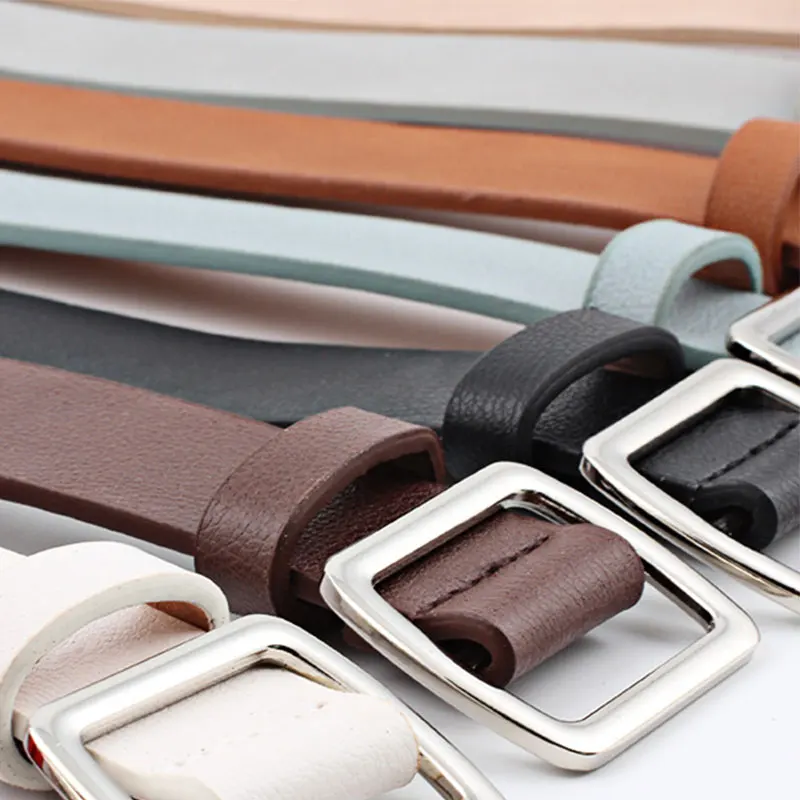 Ремень женский Повседневный без иглы широкий однотонный пояс с квадратной