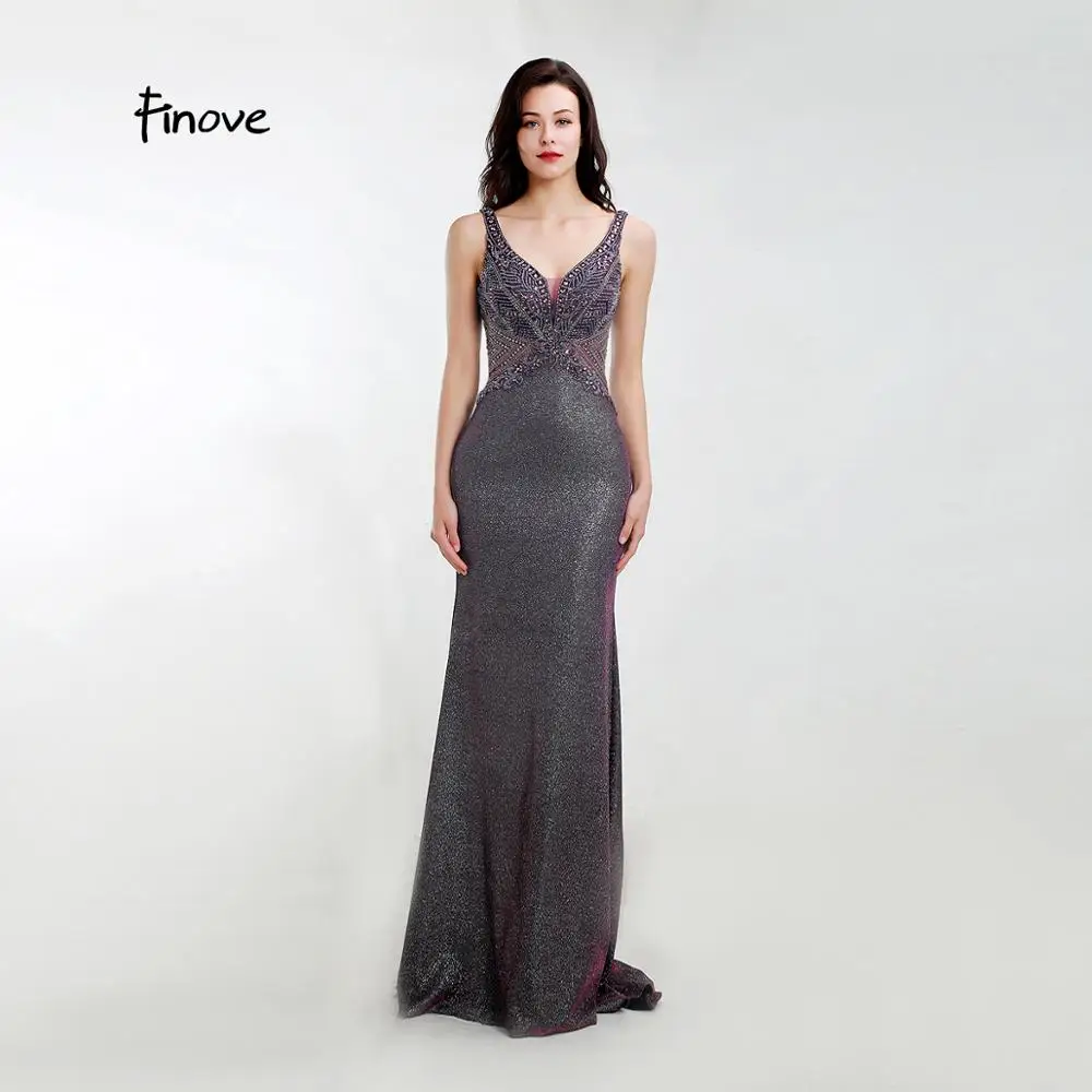 Женское вечернее платье с юбкой годе V образным вырезом и открытой