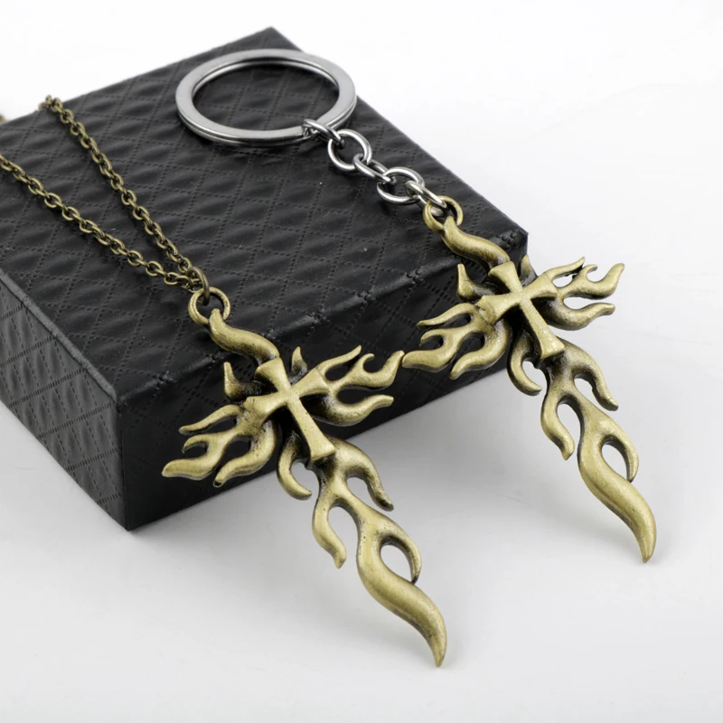 Талисманы крест пламя огонь ожерелье старинные подвески ювелирных изделий DIY