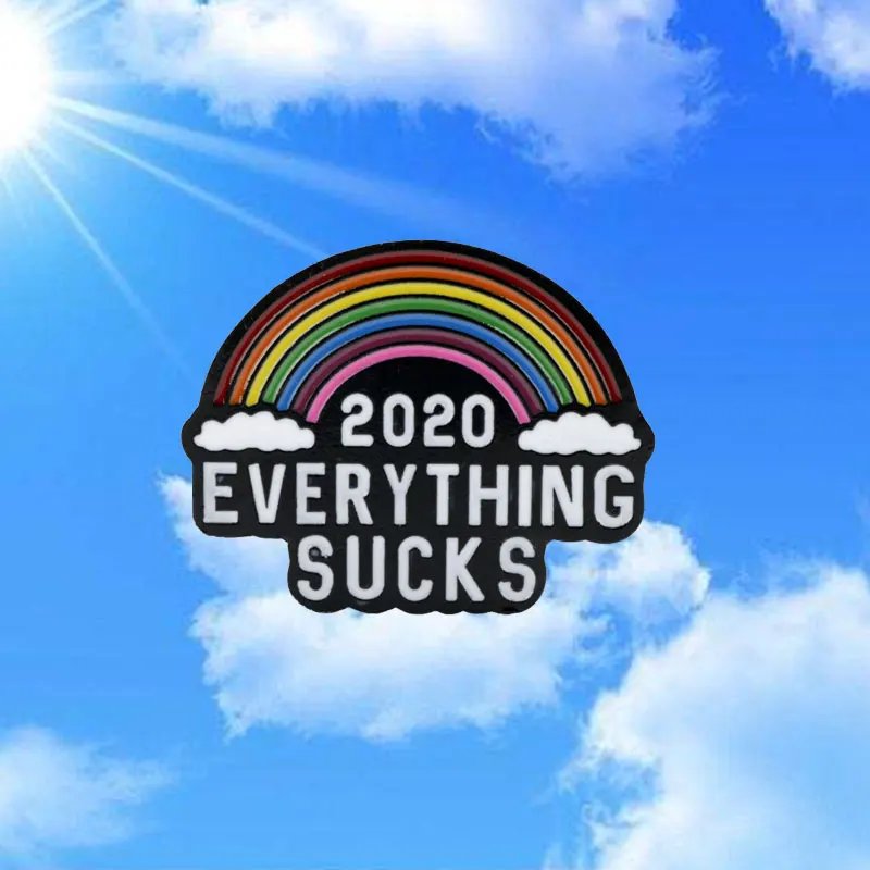 Мужская/женская брошь из эмали в форме радуги