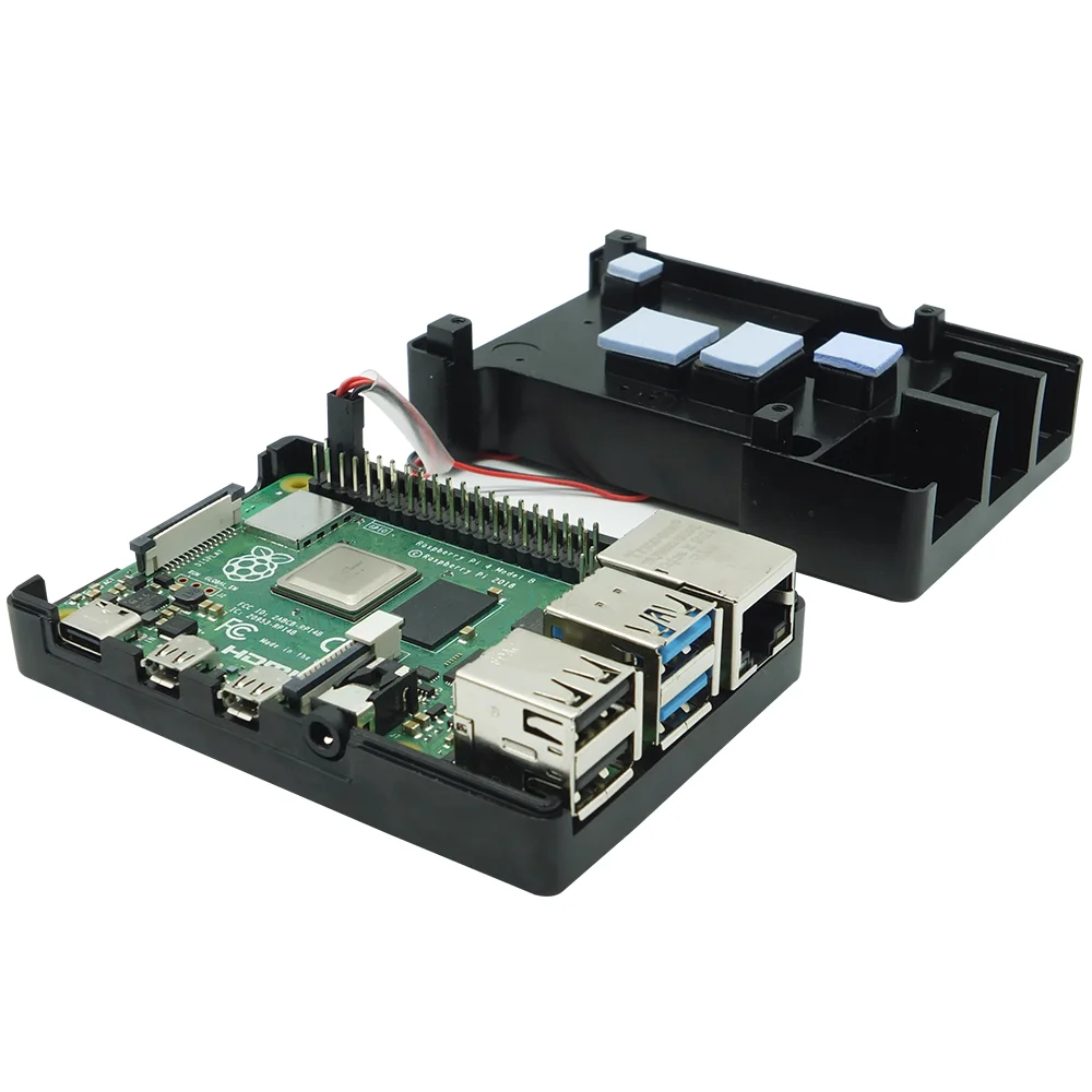 Двойной вентилятор Raspberry Pi 4 Модель B Алюминиевый металлический чехол с супер