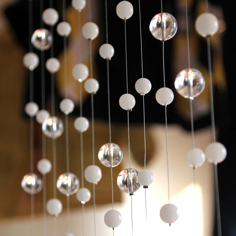 Роскошные Бусины Занавески Неправильное расположение Белое Прозрачное Стекло