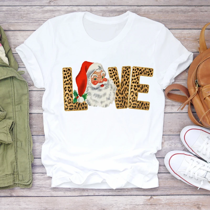 

Women Christmas Clothing Winter Time Sweet 90s Cute New Year Print Lady T-shirts Top Tshirt Ladies Graphic Female Tee T-Shirt