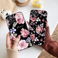 fashion flower luxury phone case for apple iphone 11 8 7 plus se20 6s xs xr tpu silicone soft back cover for iphone 12 11pro max