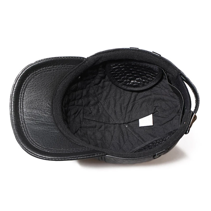 Осень-зима Женская Мужская натуральная кожаная шляпа кадетские кепки в