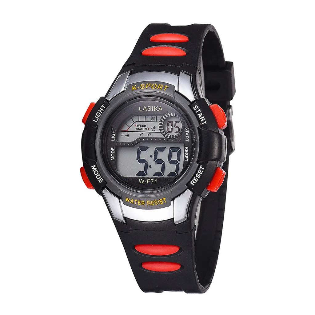 Детские цифровые светодиодные часы многофункциональные спортивные для