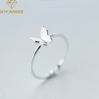 xiyanike silver color trendy butterfly resizeable open rings for women friendship engagement wedding finger ring jewelry