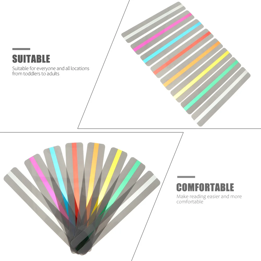 

8Pcs Reading Guided Strips School Highlight Colored Overlay Bookmarks