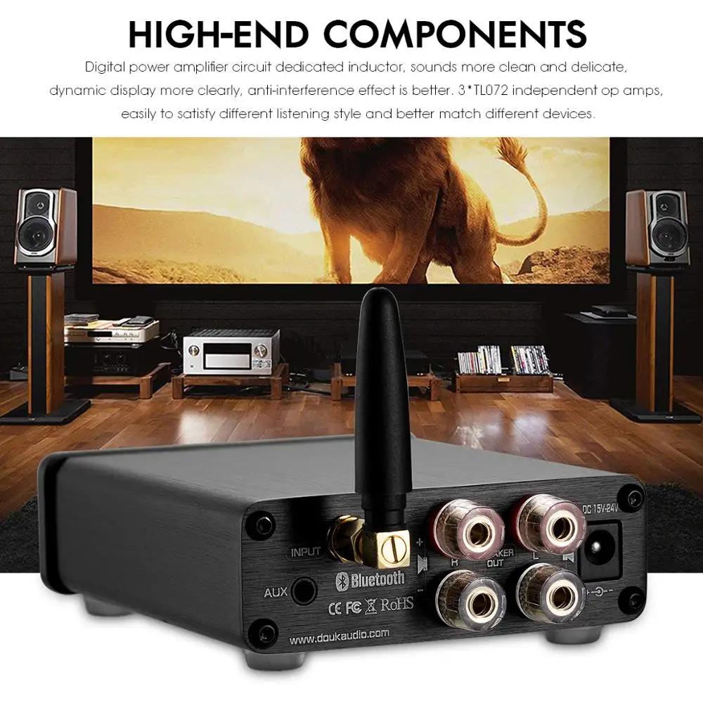 Цифровой мини-усилитель Douk Audio G3 Bluetooth 5 0 TPA3116 Hi-Fi 2 каналов стерео аудиоусилитель с