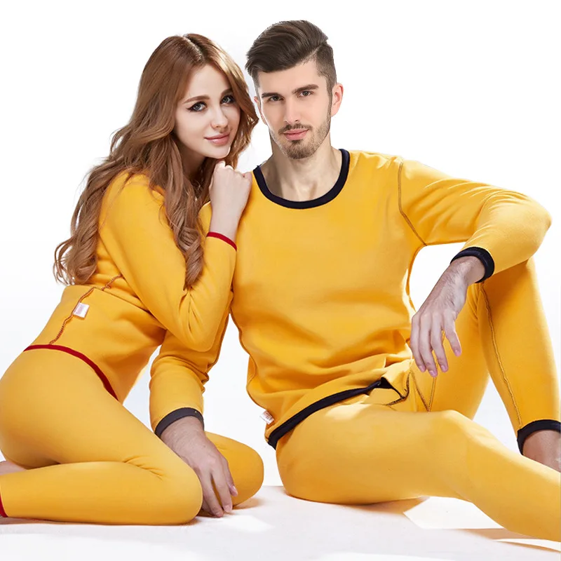 

Men Women New Thermal Underwear for Middle-aged with Plush and Thickened Undershirts Gold Velvet Suits Plus Size Long Johns Sets