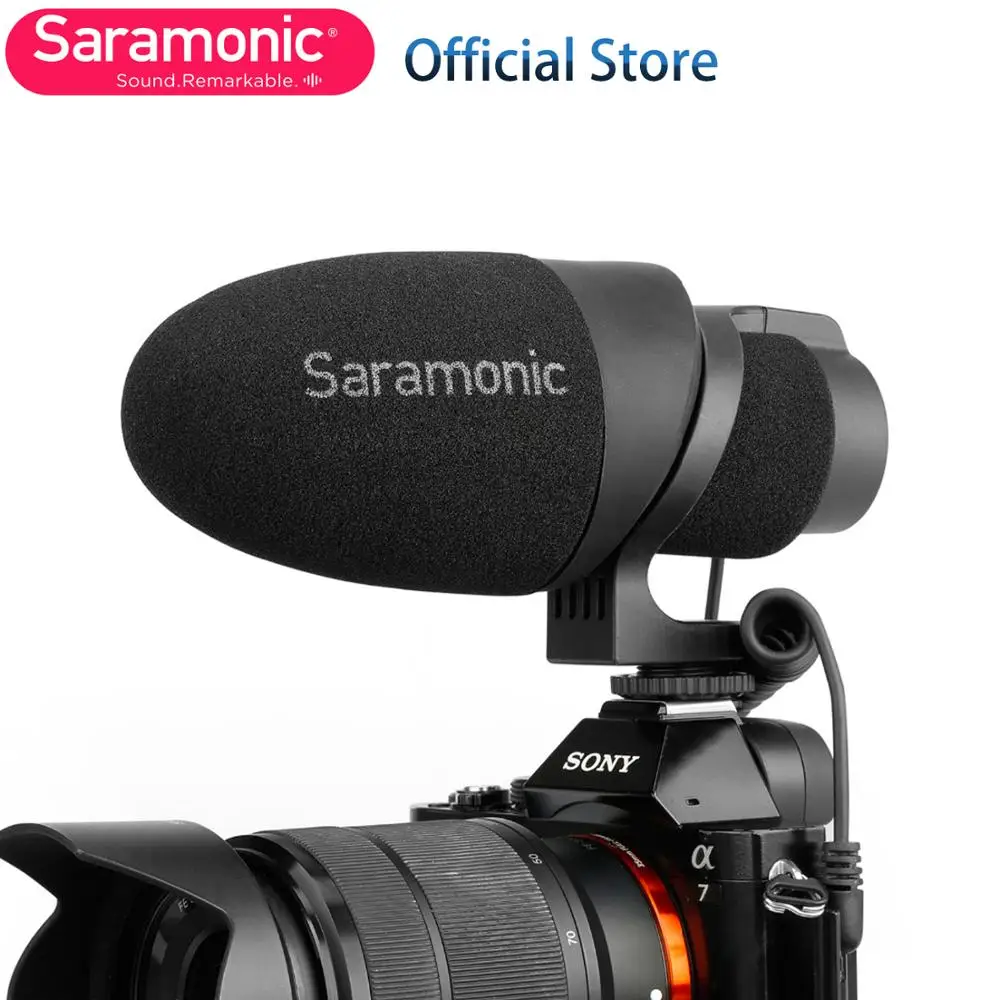 Saramonic CamMic легкий накамерный микрофон с встроенным ударным креплением и ветровым стеклом для DSLR Canon Nikon camera s