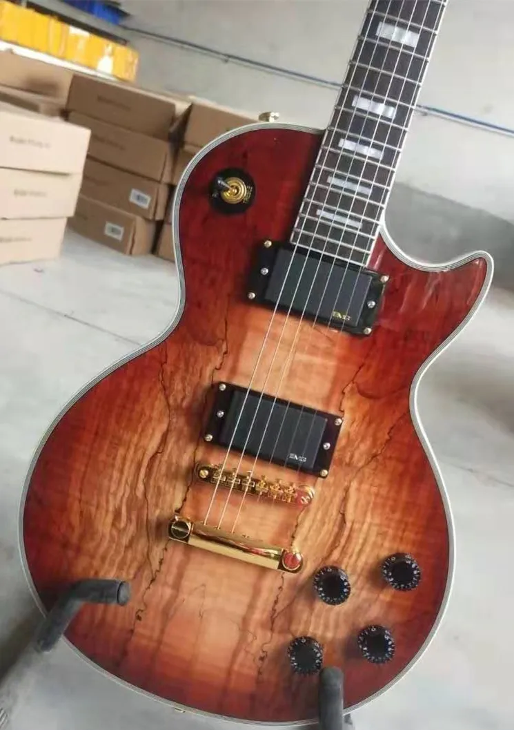 

Электрическая гитара высокого качества, прозрачный палисандр, 22 прозрачные, золотистая фурнитура, сделано в Китае