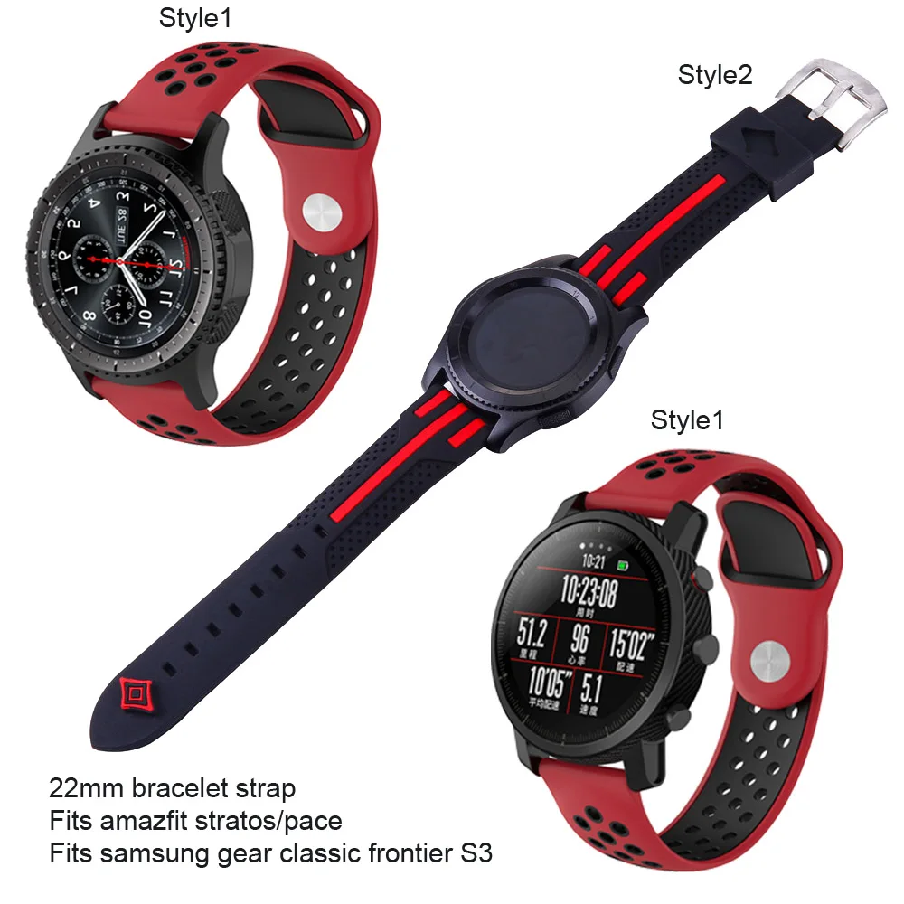 Силиконовый ремешок для часов Huami Amazfit GTR 47 Pace Stratos 2 2s Сменные аксессуары умных