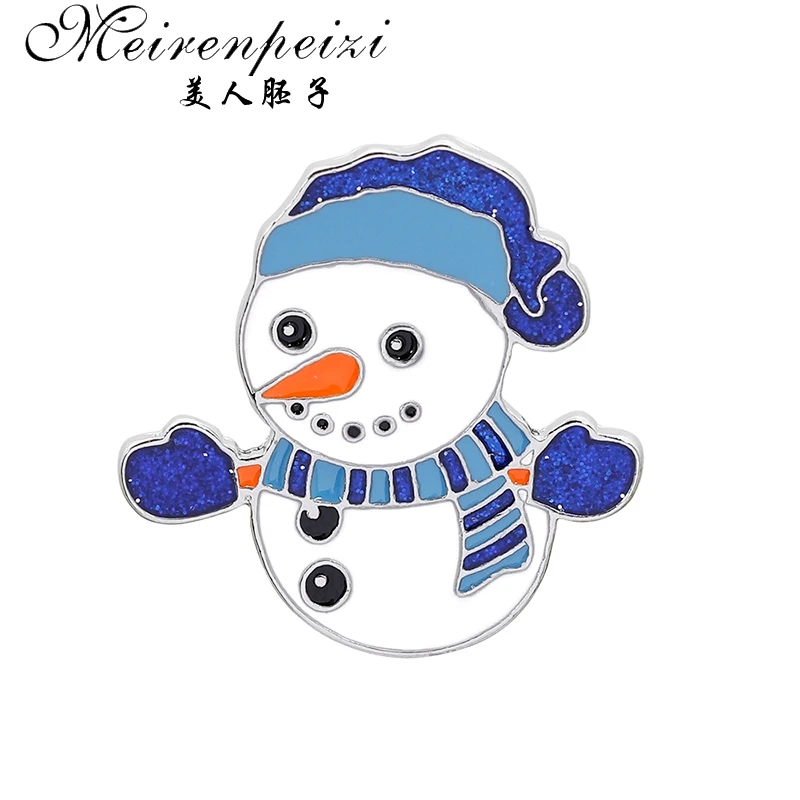 as photo Meirenpeizi Merry Christmas Броши Булавки милый Санта Клаус шляпа перчатки колокольчики носки пончики Конфета Эмаль Булавка значки брошь - Окраска металла: as photo