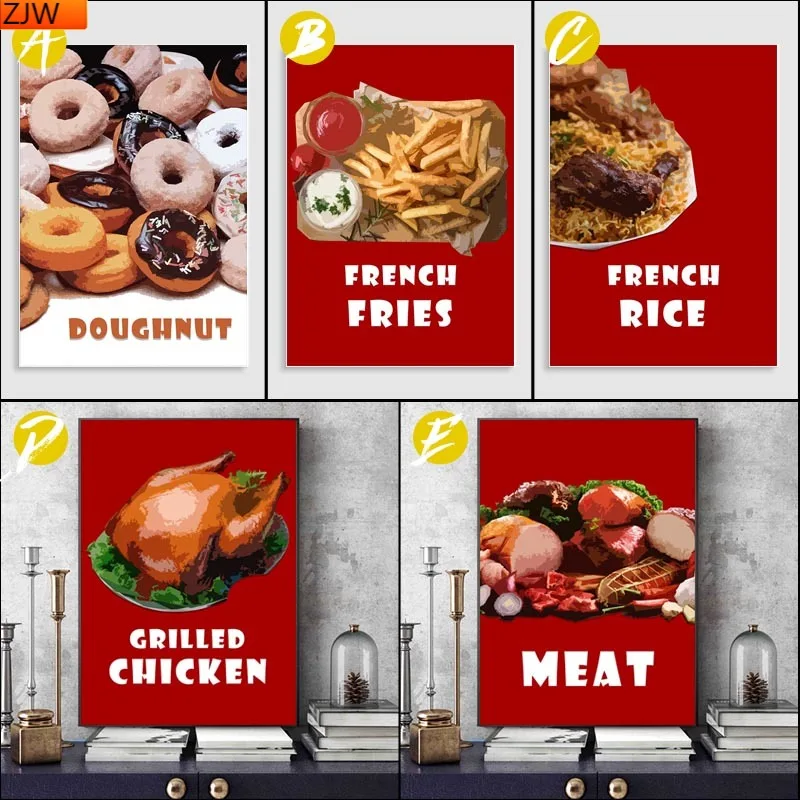 Алмазная вышивка пицца жареная курица чипсы вышитая игла алмазная живопись