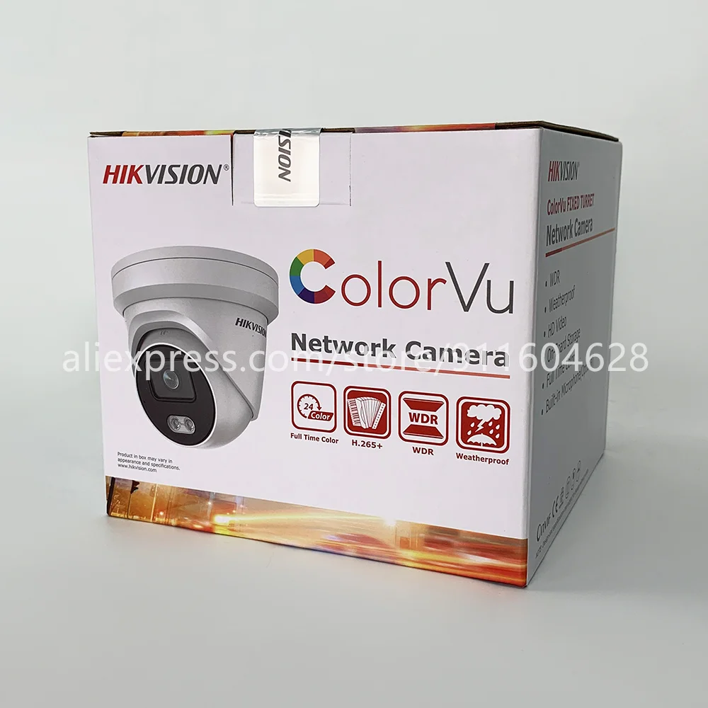Built-in microphone 4MP DS-2CD2347G2-LU Better than DS-2CD2347G1-LU Hikvision ColorVu IP Camera POE Turret Full Color | Безопасность и