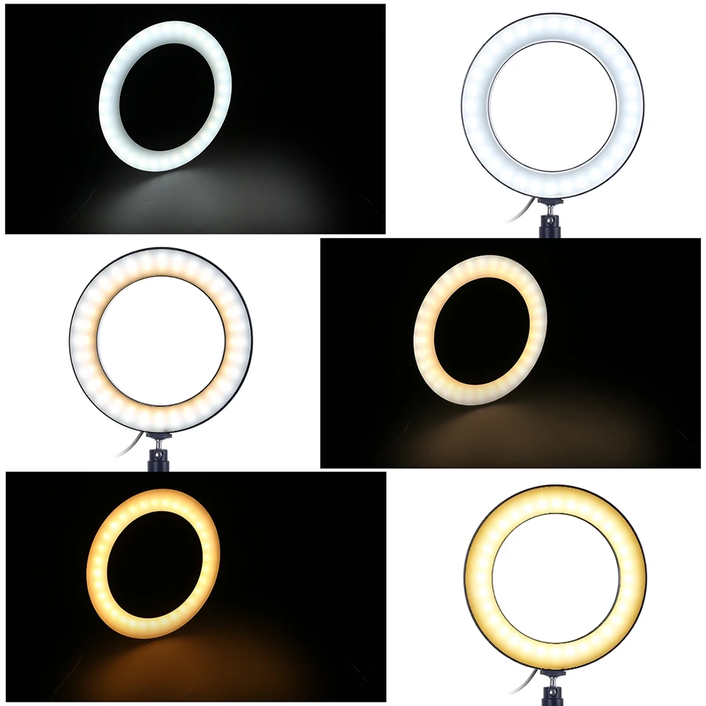 

35 Cm To 101 Cm Smartphone Live Broadcast Studio Camera Energy-Saving Color Rendering Rotatable 360 Degree 2-In-1 Annular Lamp