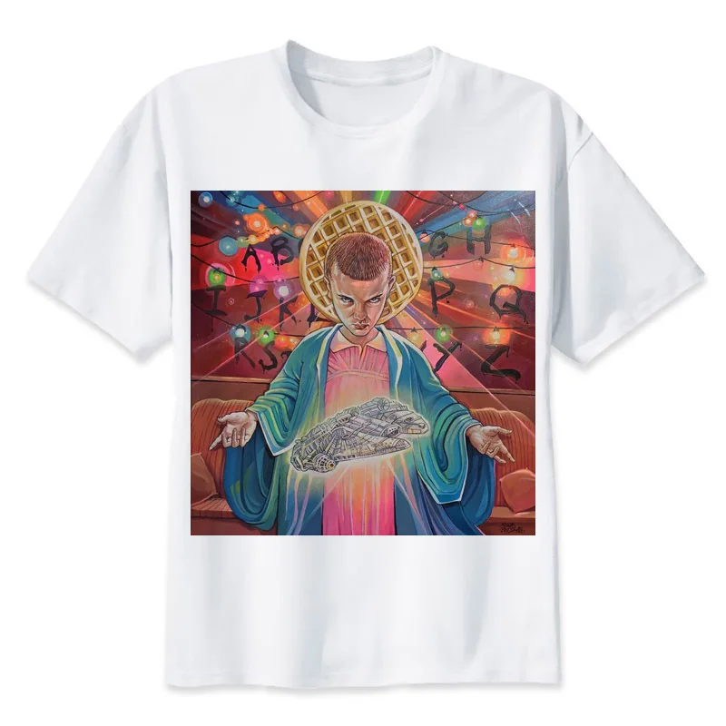 Мужская футболка с круглым вырезом Stranger Things летняя высокого качества аниме 2017 |