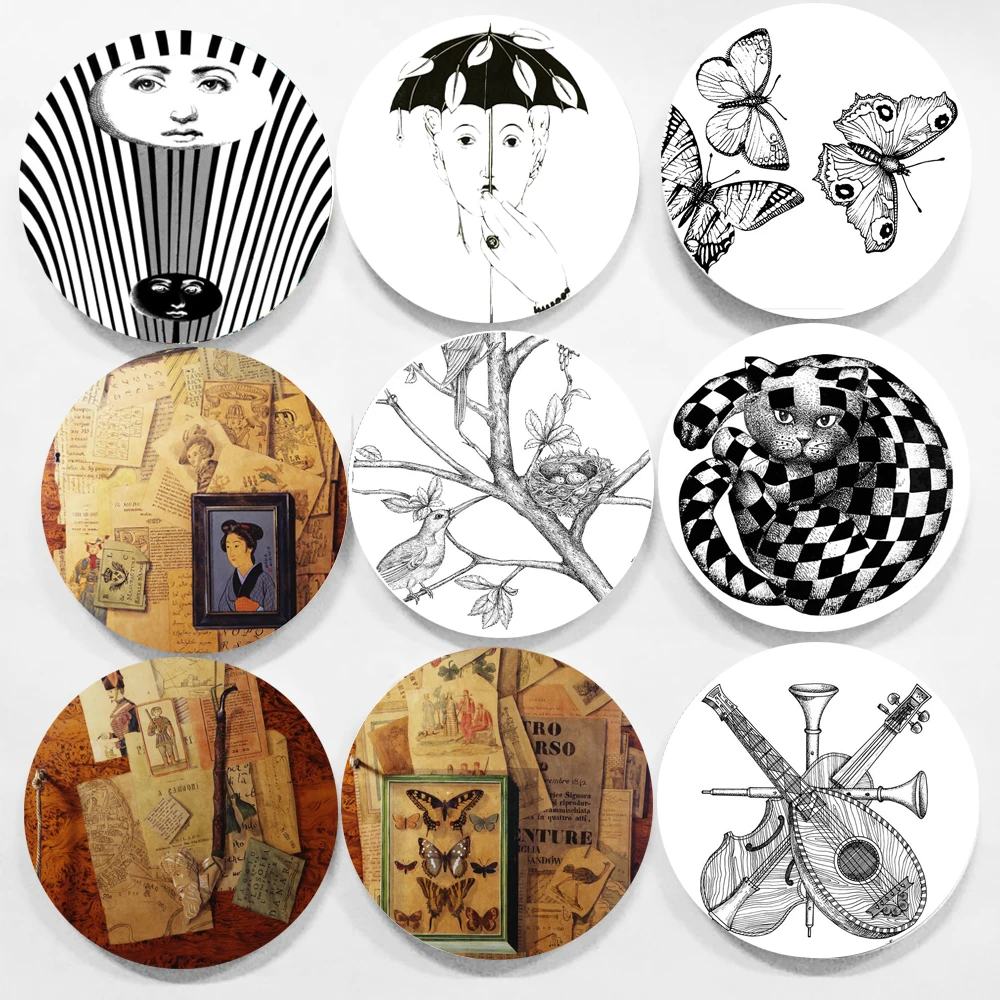 Настенная тарелка украшения ручной работы декоративная приятная для глаз