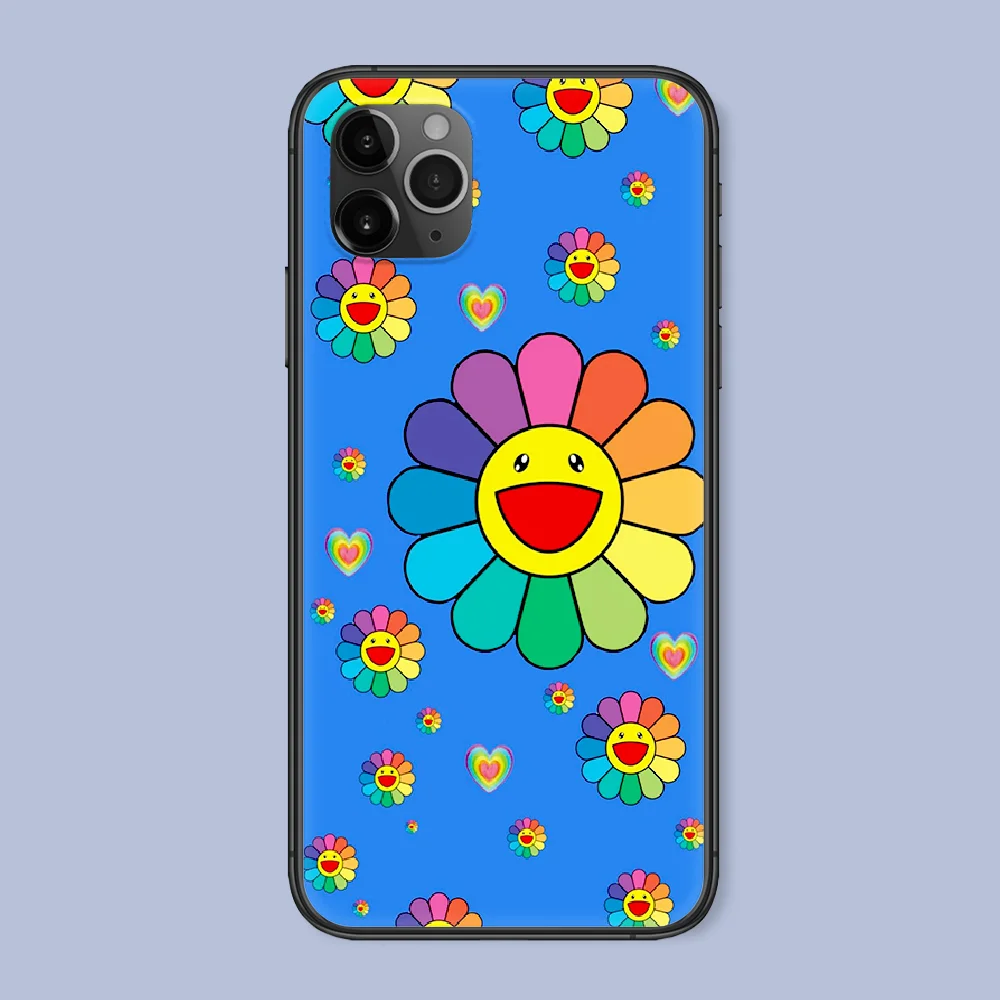 

Japan Popular Art SunFlower Phone Case For Iphone 4 4s 5 5S SE 5C 6 6S 7 8 Plus X XS XR 11 12 Mini Pro Max 2020 black Coque