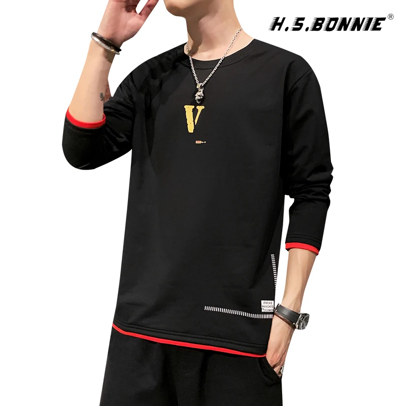 

Толстовки мужские 2019 осень Новая коллекция мужские модные повседневные поддельные две части уличная хип хоп толстовка