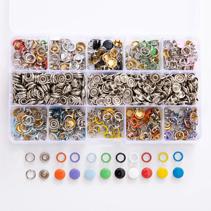 

100/200Sets Sewing Buttons Snaps for Clothes Hollow/Solid Prong Fastenings Press Rivets Clip Pliers Cabochons for Needlework