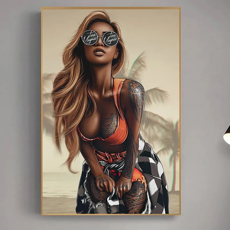 

Abstract Sexy Tattoo Woman Canvas Art Posters and Prints Graffiti Pop Art Girl Canvas Painting Street Art Wall Decoration