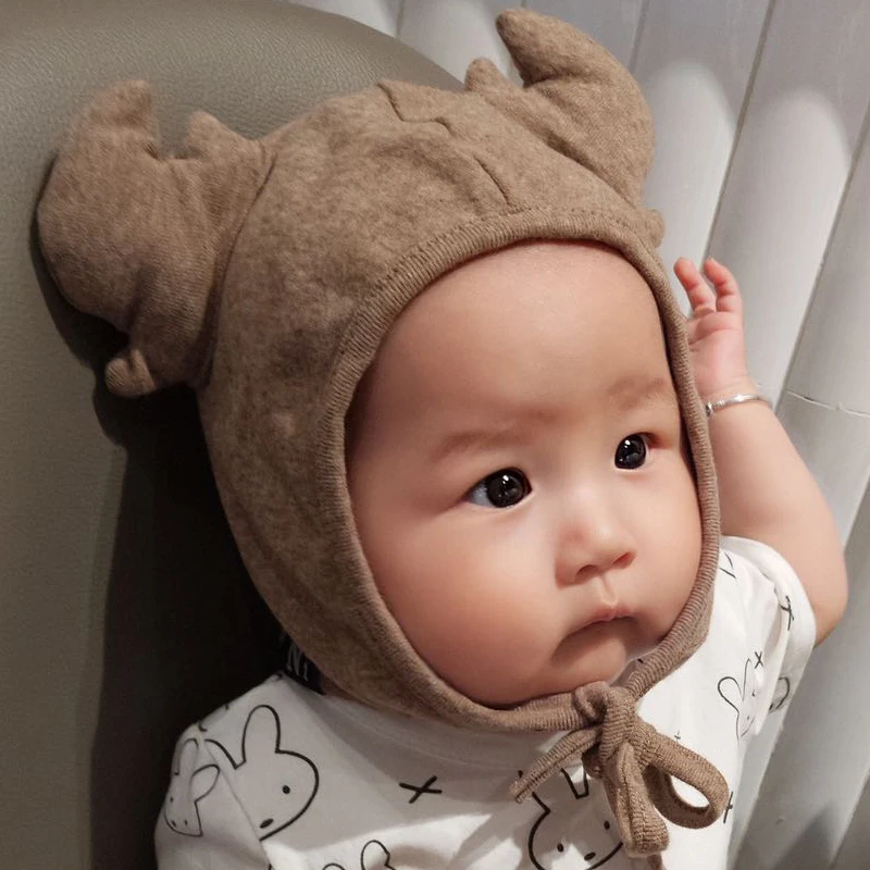 

Осенне-зимний теплый реквизит с изображением оленьих рогов для малышей детская шапка Очаровательная, шляпа Детская шапочка, фотореквизит д...