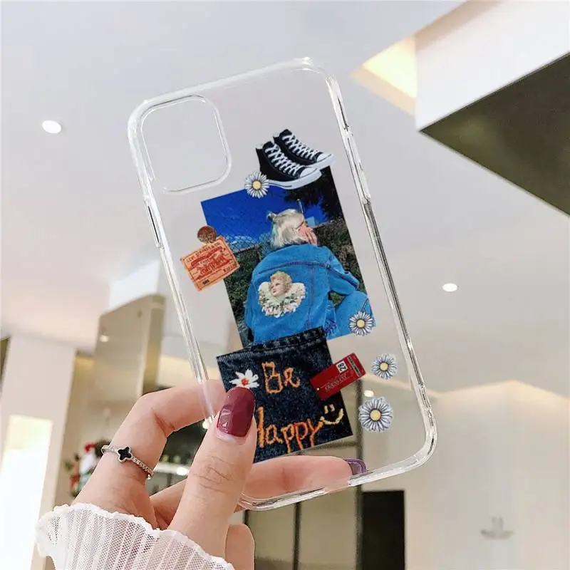 

David Art Stickers Phone Case Transparent Clear for iPhone 11 12 mini pro XS MAX 8 7 6 6S Plus X 5S SE XR 2020