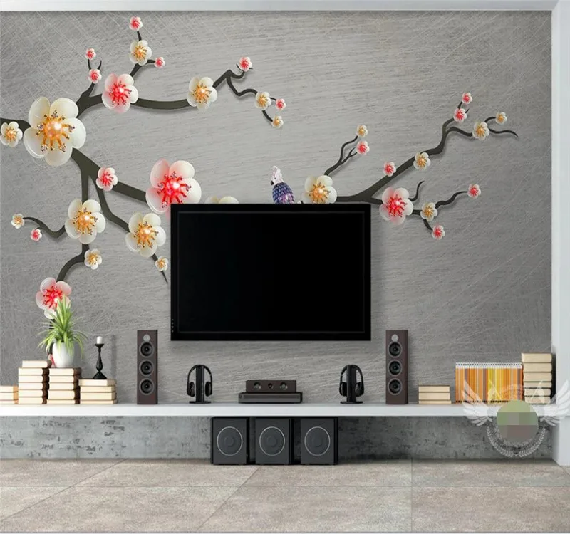 Пользовательские обои Новый китайский стиль Слива ювелирные изделия Дерево