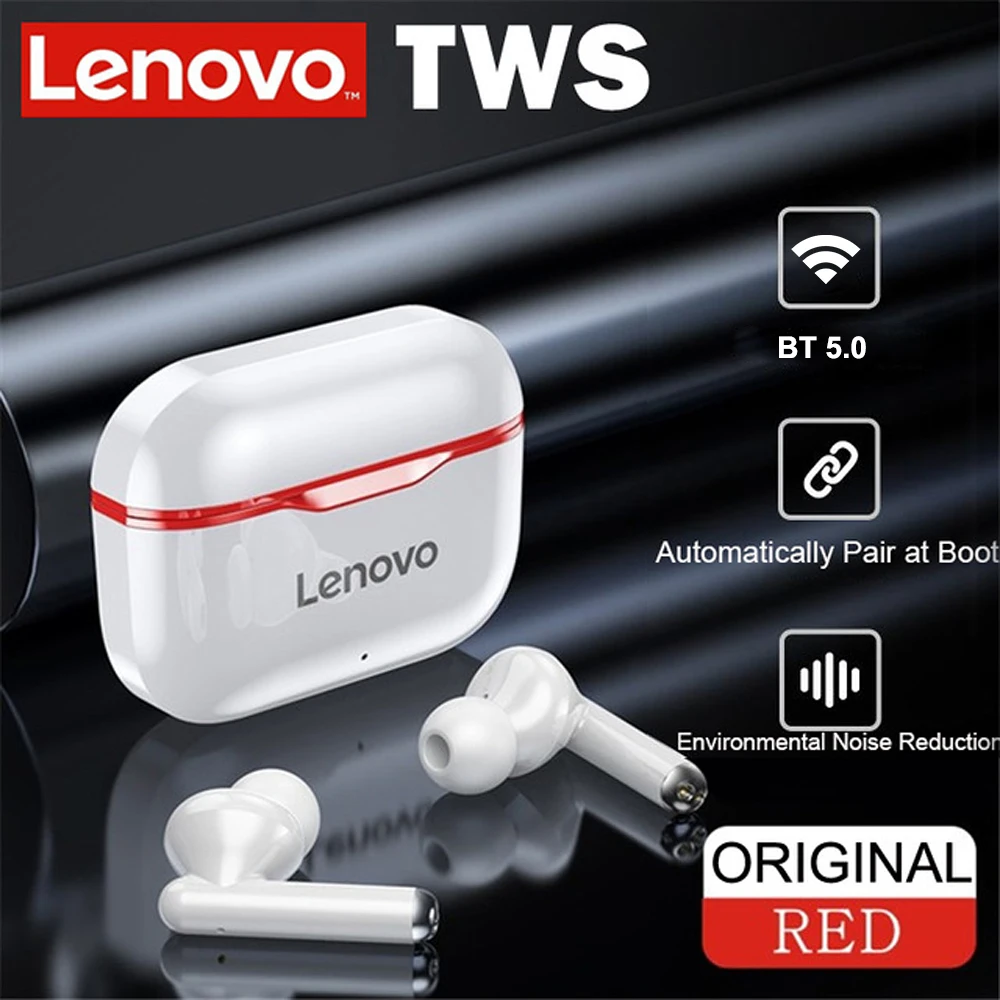 Оригинальные беспроводные наушники Lenovo LP1 Bluetooth 5 0 двойное Стерео шумоподавление