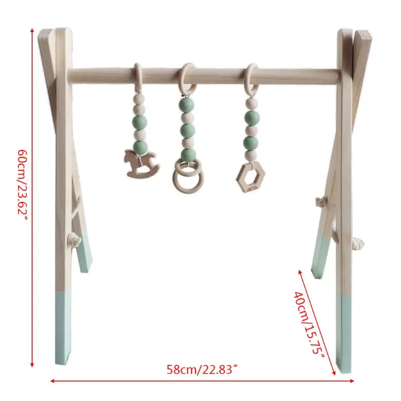 

Nordic Style Baby Gym Play Frame Nursery Sensory Ring-pull Toy Wooden Infant Child Clothes Rack Kids Room Decoration