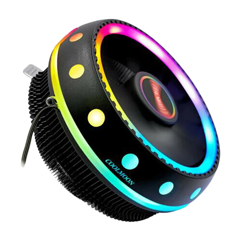 

COOLMOON RGB Процессор теплоотводы светодиодный 12V подходит для Intel, подходит для AMD ПК процессор настольный вентилятор охлаждения радиатора