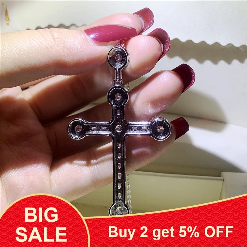 Цепочка с подвеской-крестом для мужчин и женщин из серебра 925 пробы | Украшения