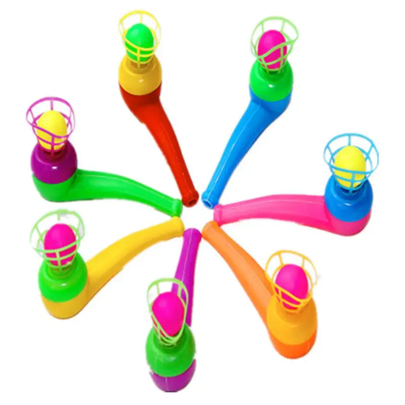 5pcs/Sets Floating Ball Air Suspensions Plastic Party Blow Pipe Blowing For Children Random Colors |