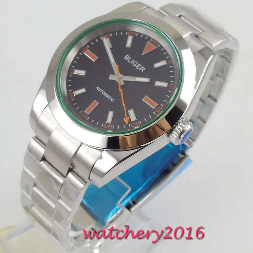 Мужские автоматические механические часы MIYOTA 8215 из сапфирового стекла с черным