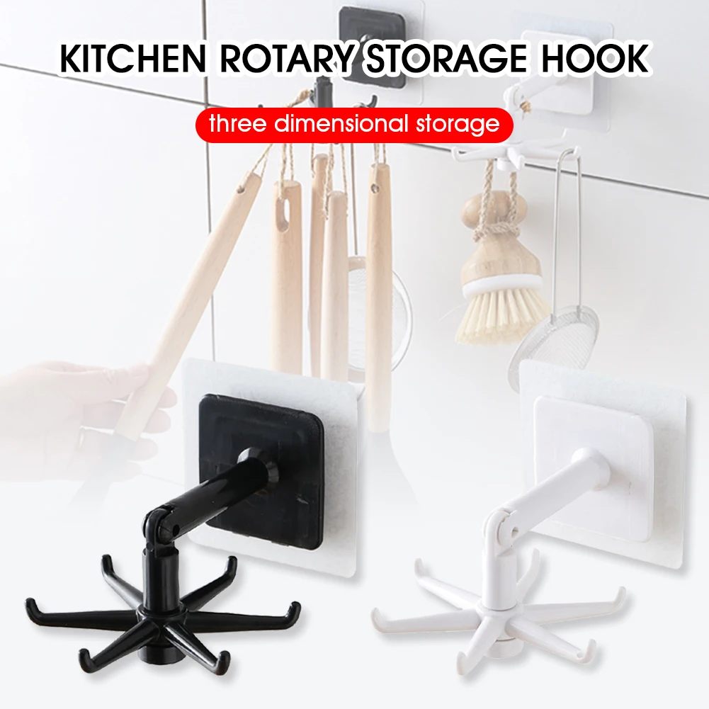 

Rotate Hanging Hook Organizer Storage Rack Cupboard Shelf Closet Shelf Hanger Wardrobe Holder Tools Home Storage Accessories