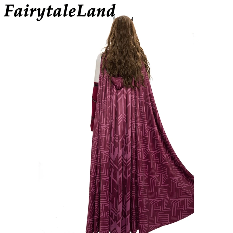 Супергероиня на Хэллоуин костюм Ванда алая ведьмы для косплея максимофф красный