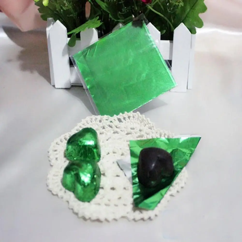 

100Pcs 8x8cm Multi-color Aluminum Foil Candy Paper Chocolate Sweets Package Bright Color Wrappers Baking Accessories