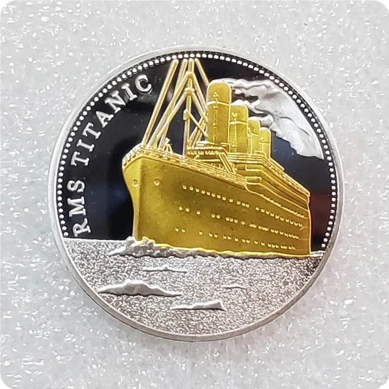 1912 The Voyage Titanic корабль и Карта путешествий позолоченная плакированная монета Rms