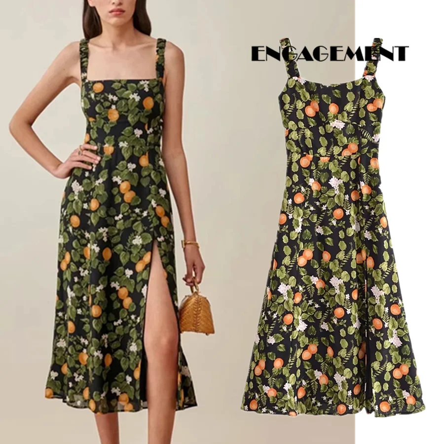 

ENGAGEMENT 2021 Women Ins Vintage Indie Folk Printing Vestidos De Fiesta De Noche Summer Beach Long Dress Women