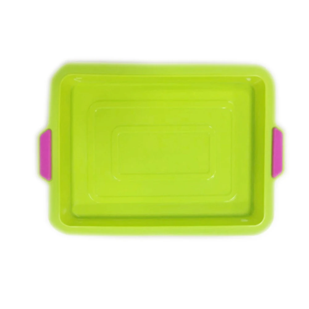 Kitchen With Handle Bread Pastry Non Stick Home Anti Scald Soft Bakeware Restaurant Silicone Cake Mold Rectangle Baking Tool |