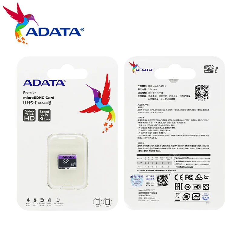 ADATA Memory Card Высокое Скорость 64 ГБ 32 оперативной памяти 16 Гб встроенной Micro SD карты