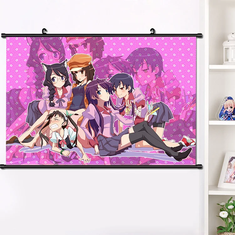 Милый Аниме Bakemonogatari senjougaары Hitagi Hachikuji Mayoi настенный свиток плакат для украшения