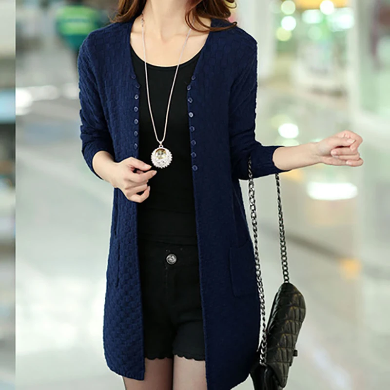 Women Solid Sweater Long Cardigan Fashion Summer Style Sleeve Thin Knitted Female Sweaters Free Shipping |