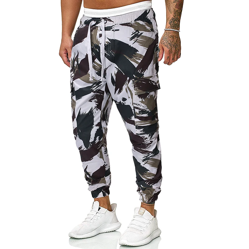 MJARTORIA новые брюки карго для мужчин осень мода эластичный пояс длинные камуфляж