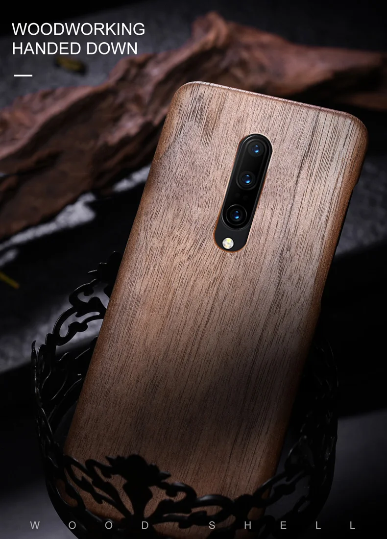 Чехол для телефона из натурального дерева Oneplus 8 чехол Pro черного ледяного