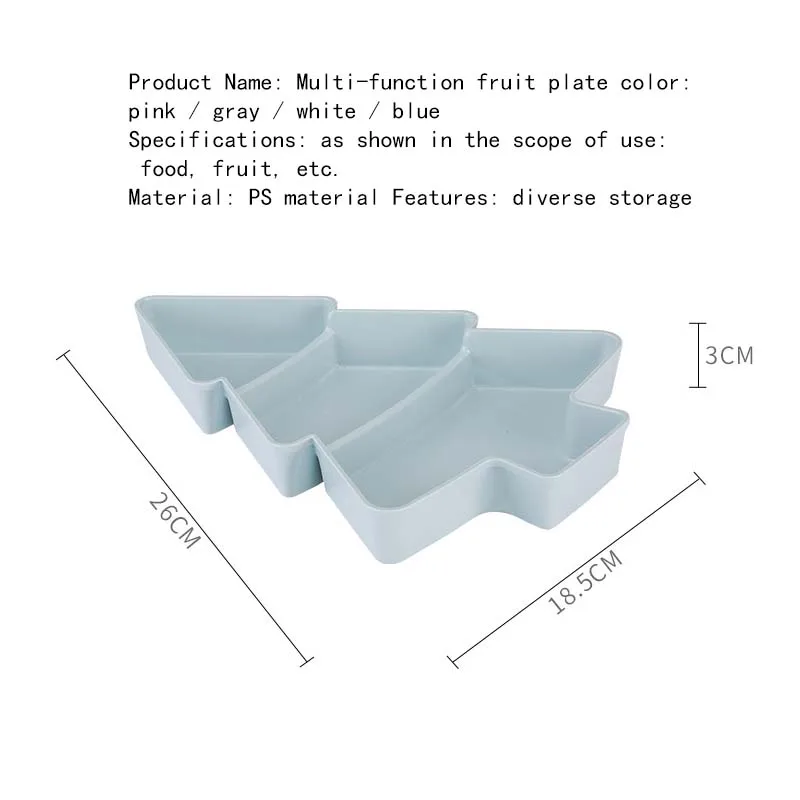 Creative Christmas Tree Shape Candy Snacks Nuts Seeds Dry Fruits Plastic Plates Dishes Bowl Breakfast Tray Home Kitchen Supplies | Дом и сад