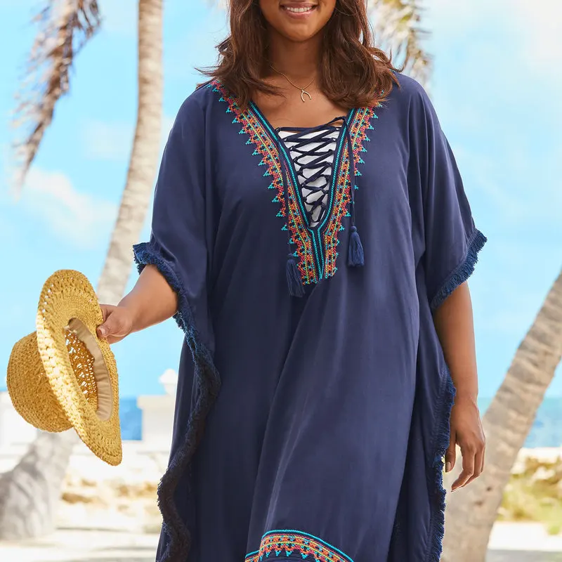 Женское пляжное платье парео накидка пляжная одежда платья туника верхняя для