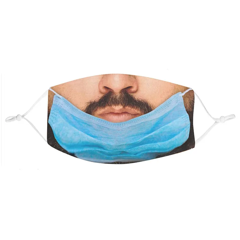 

Halloween Cosplay Mask Unisex 3d Creative Funny Printing Outdoor Mask Cotton Washable Reusable Face Mask Adjustable Earloops